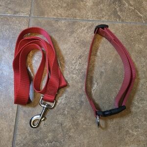 Red Dog Collar & Leash 2 Bundle